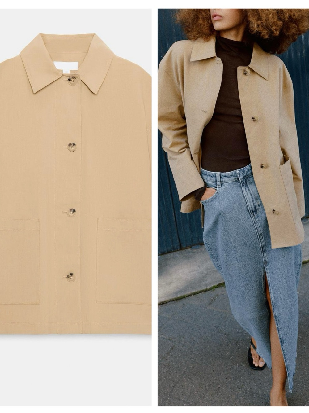 ZARA lyocell blend jacket with patch pockets